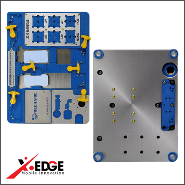 قاعدة تثبيت البوردة والآيسيات الحرارية (Universal PCB Holder & IC Chip Fixture)