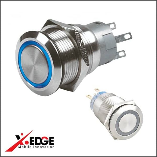 مفتاح ضاغط معدني مضيء (Metal Push Button Switch with LED Ring)